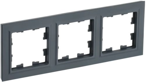 Рамка универсальная IEK Brite РУ-3-БрГ 3-м. графит картинка